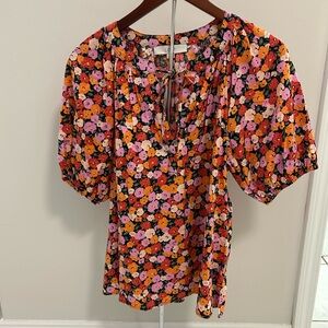 Loft Sz L Floral Women's Top - Multicolor